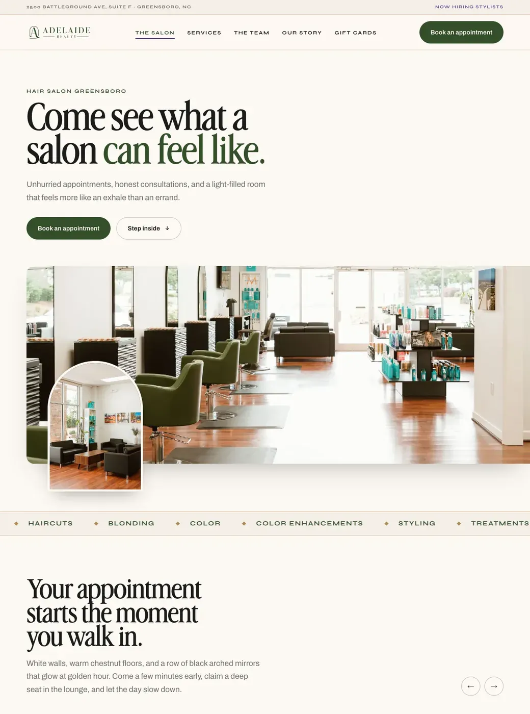 The Adelaide Beauty website