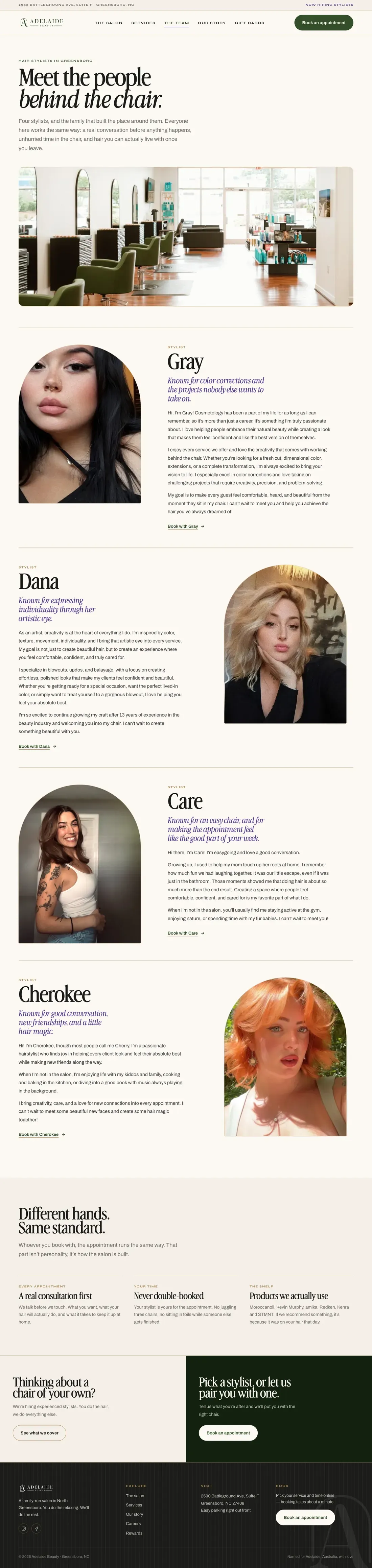 The team page, full length