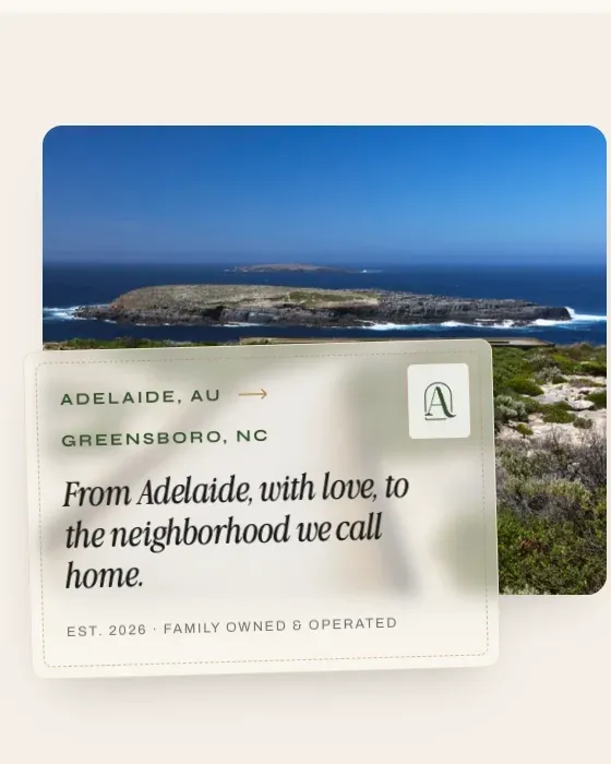 The ‘Named after a place’ section, laid out as a postcard from Adelaide
