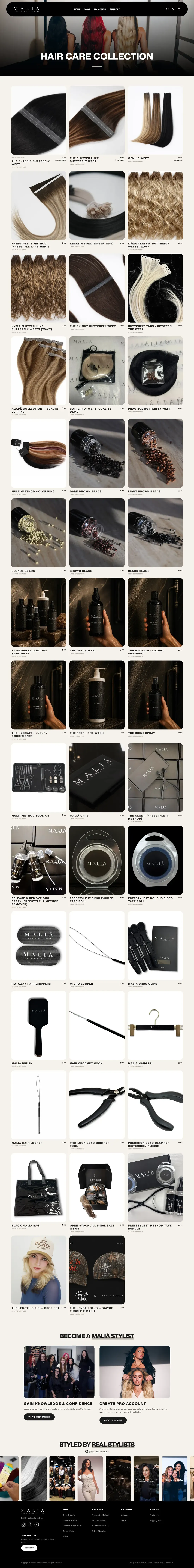 The shop page, full length