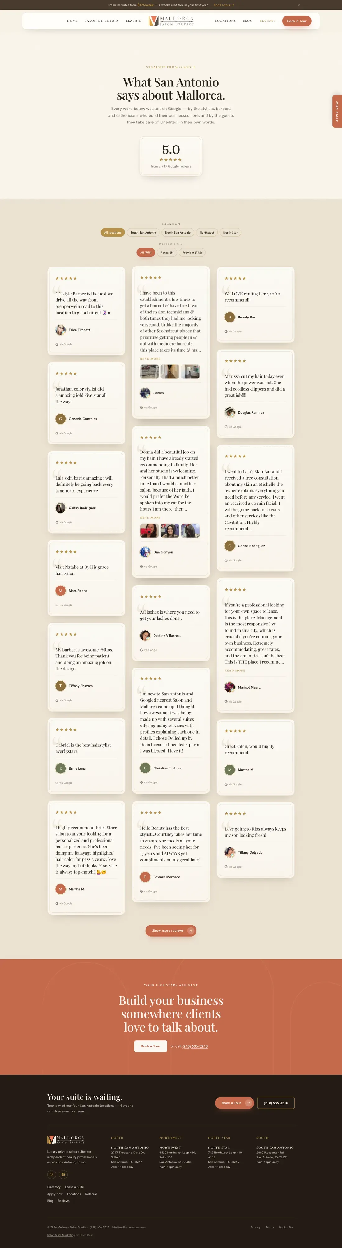 The new reviews page, full length
