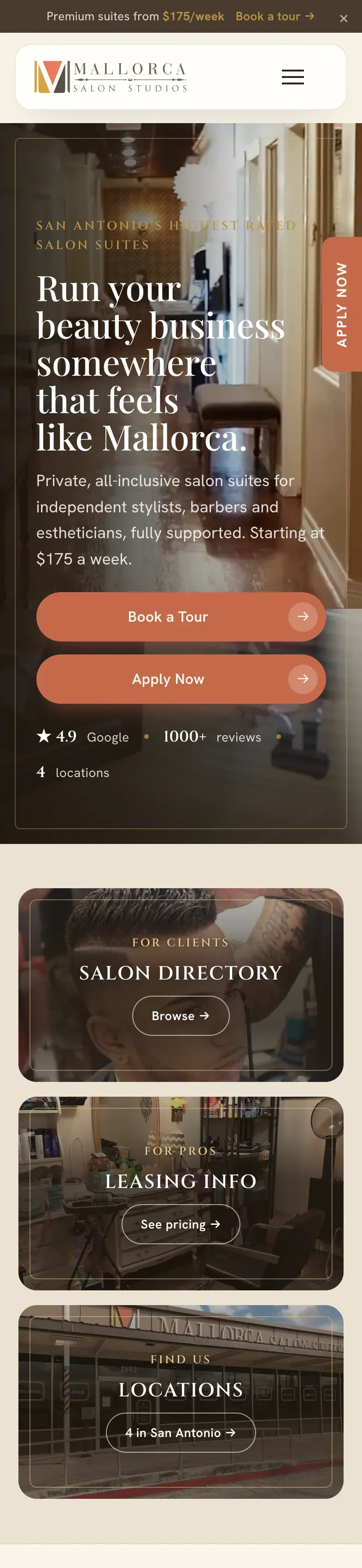 The new Mallorca homepage on a phone