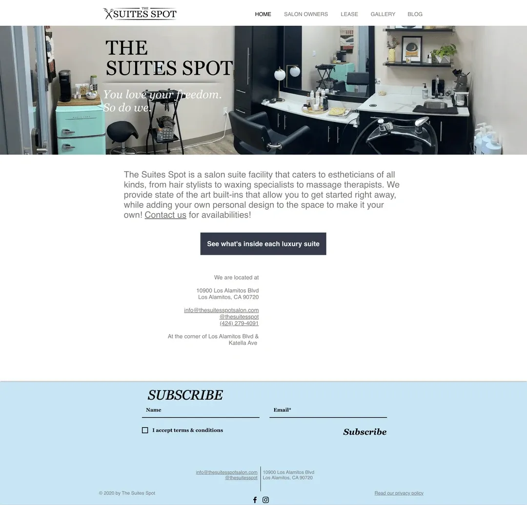 The original Wix site, the starting point