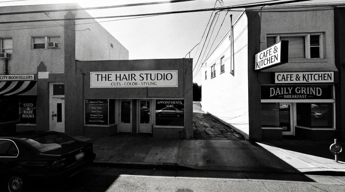 The Hair Studio storefront in Long Beach