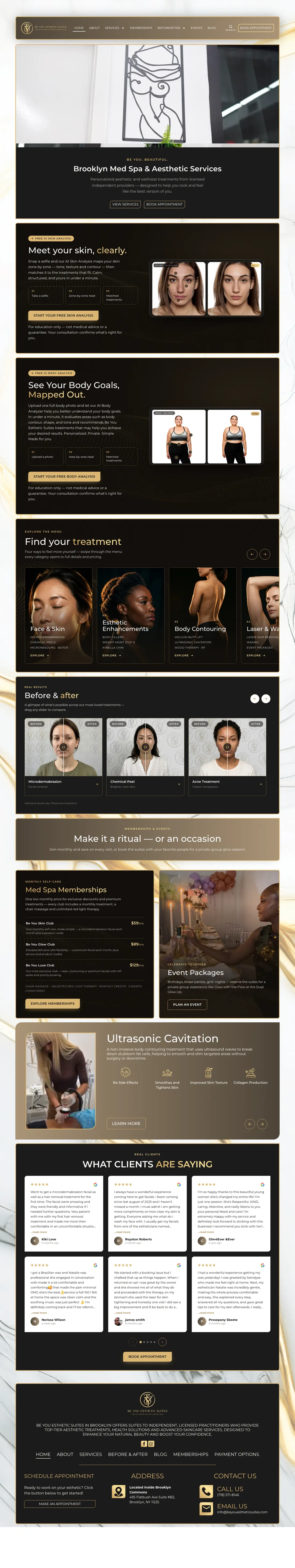 Be You Esthetic Suites, med spa website designed and built by Salon Boss