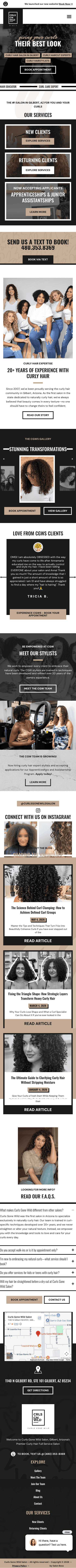 Curly Gurl Wash Salon website