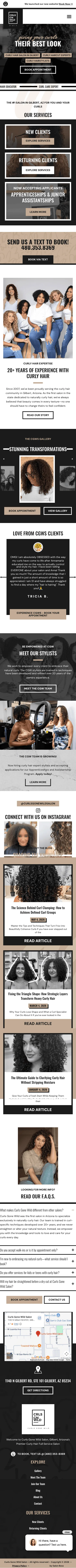 Curly Gurl Wash Salon website