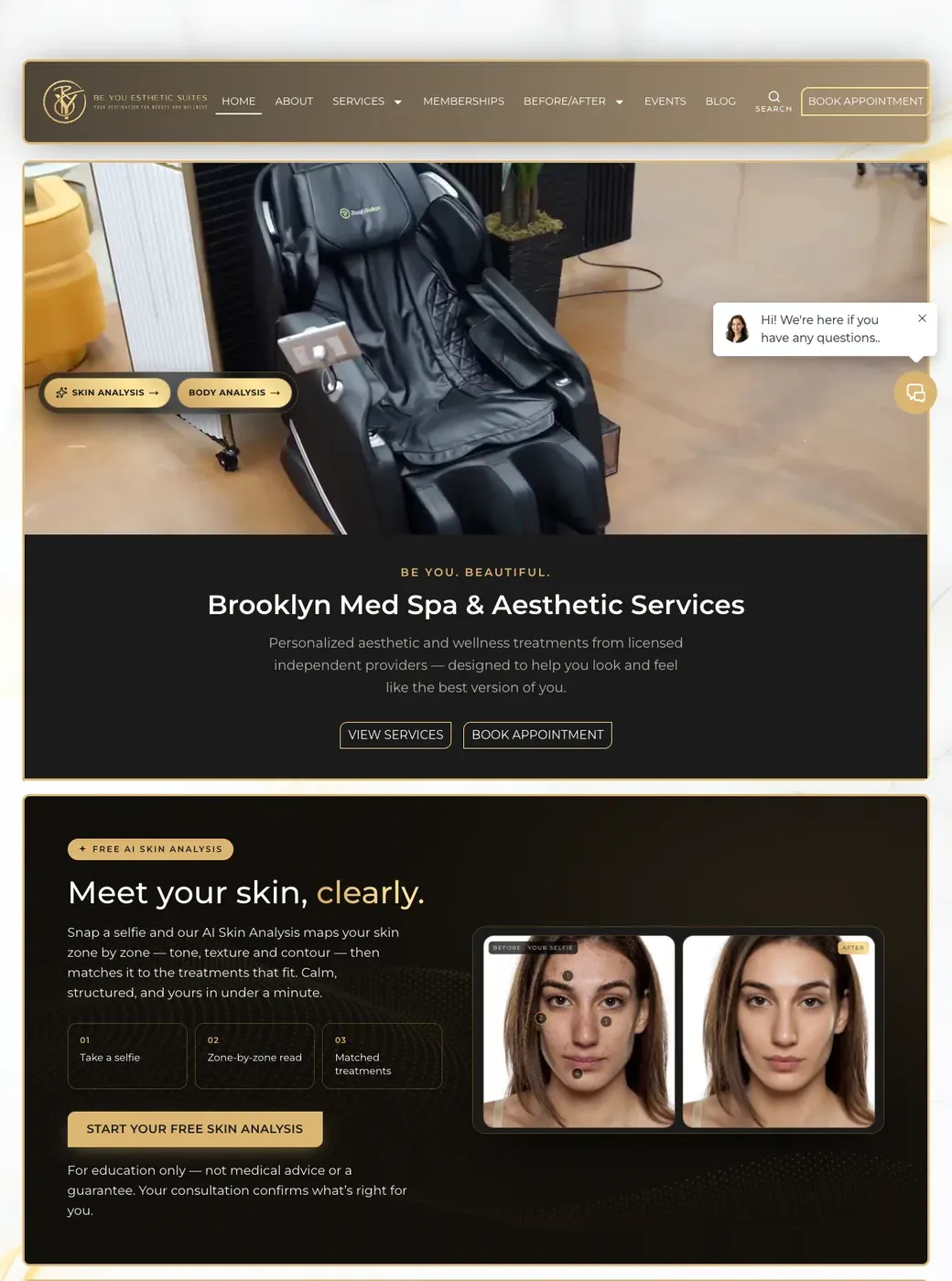 The Be You Esthetic website