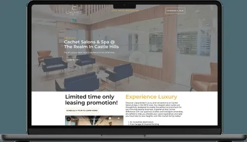 The Cachet leasing landing page