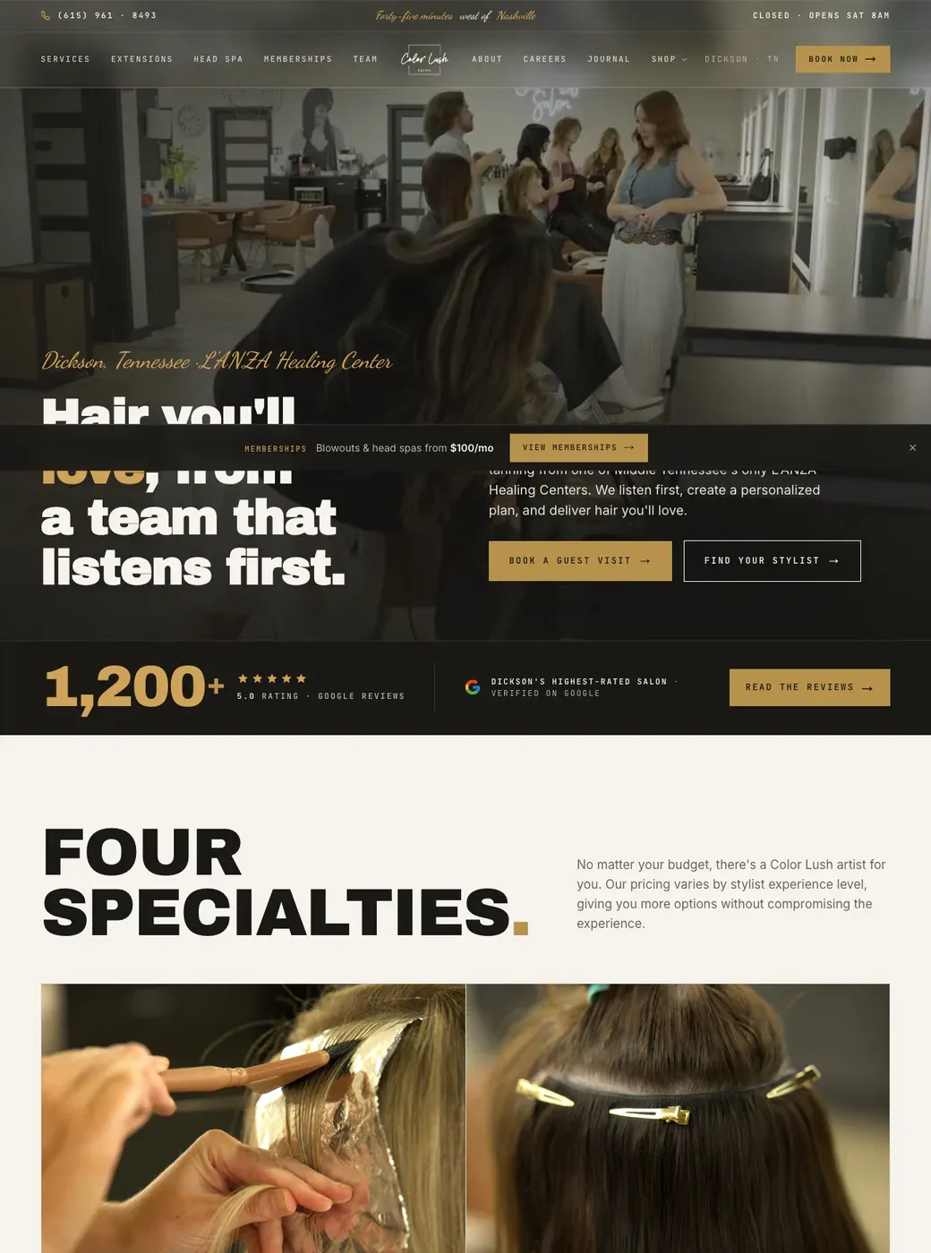 The new Color Lush Salon website