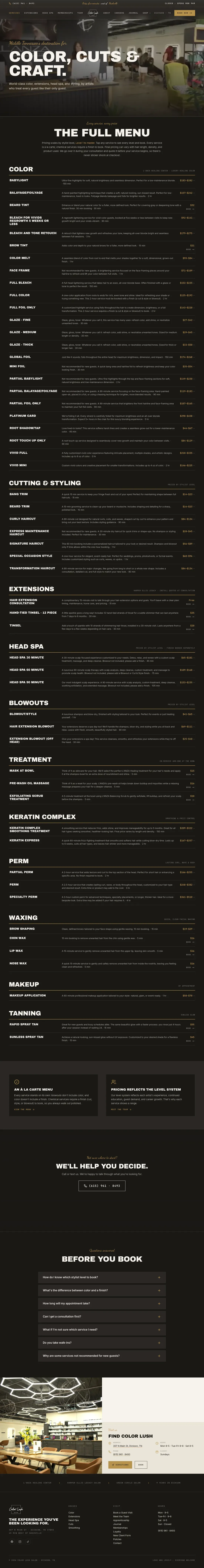 The services menu, full length