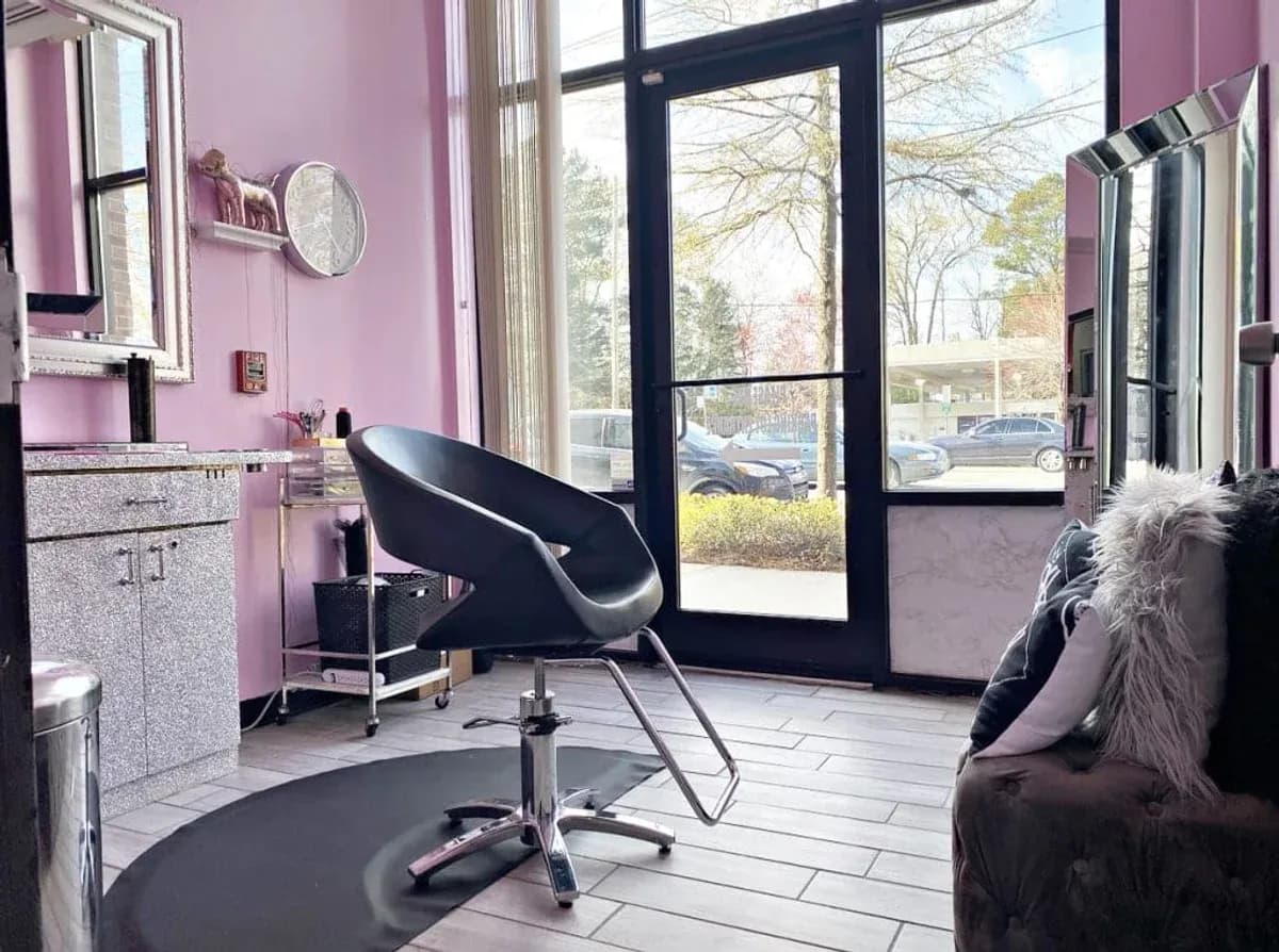 A tenant's own studio inside Encore, decorated to their brand