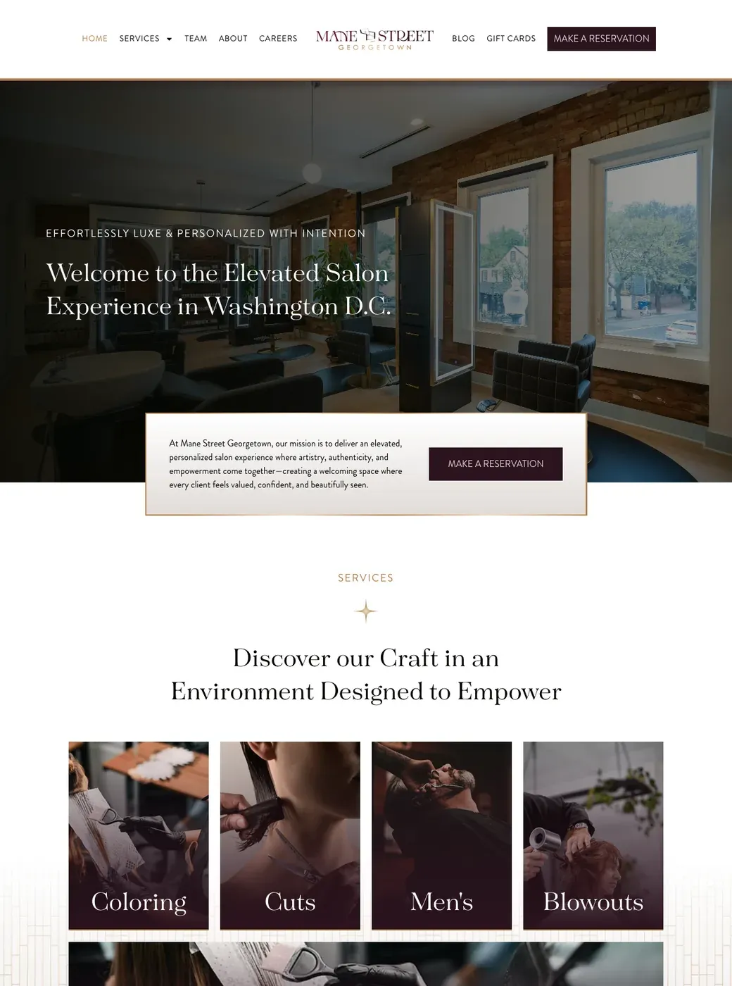 The Mane Street Georgetown website we built