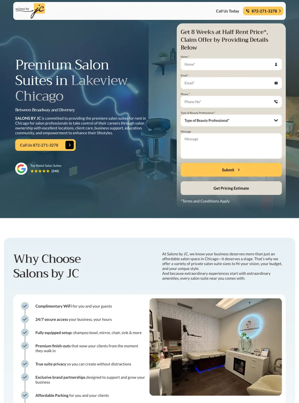 The Salons by JC Lakeview leasing page