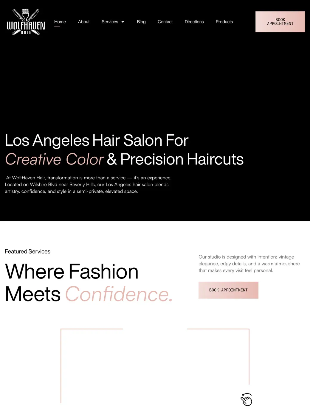 wolfhavenhair.com — the identity carried through to the web